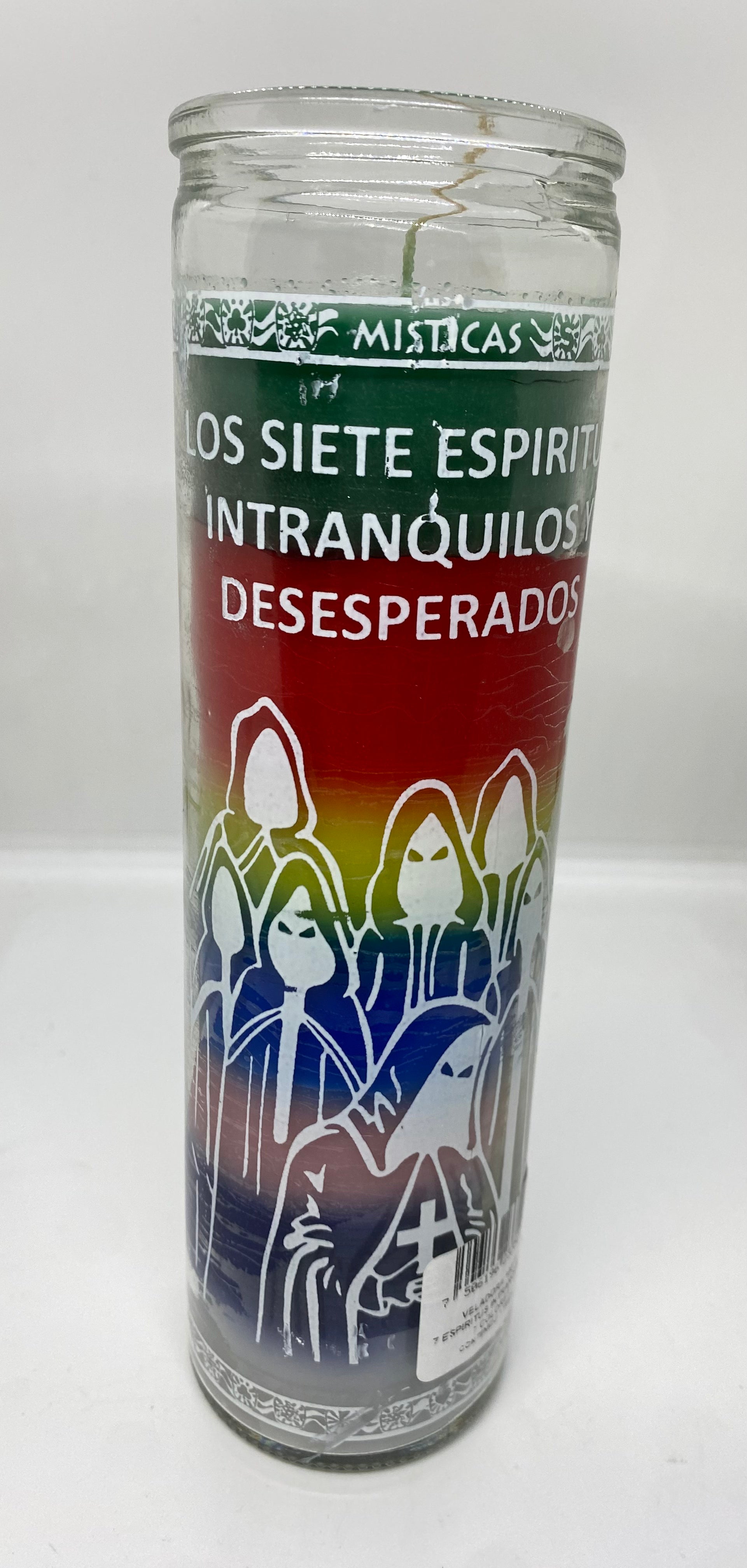 Los Siete Espíritus Intranquilos (Seven Restless Spirits) – Devotional Glass Candle – 7 Day