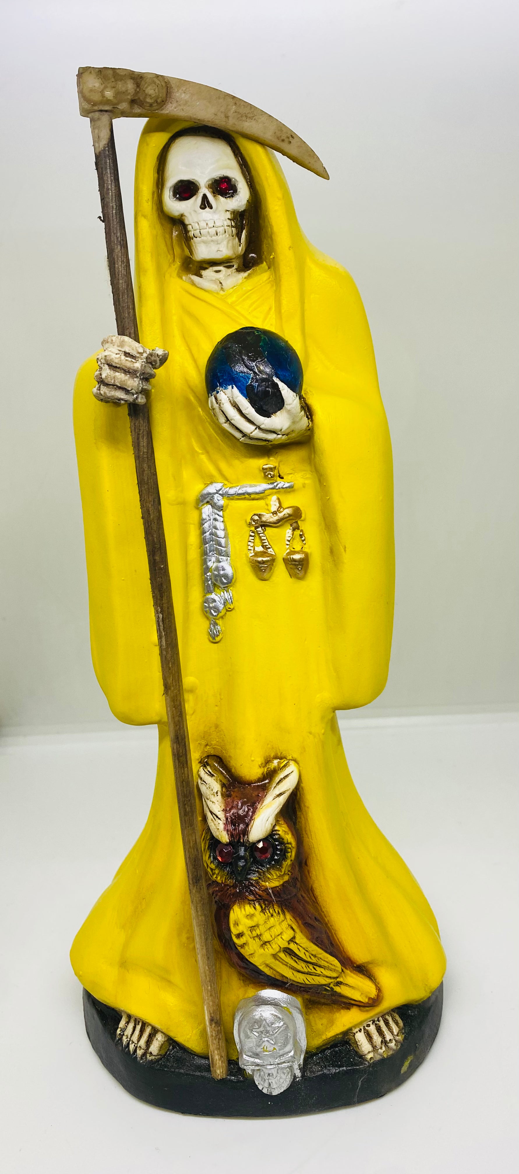 Santa Muerte Yellow 12 Inch Statue – Devotional Figure