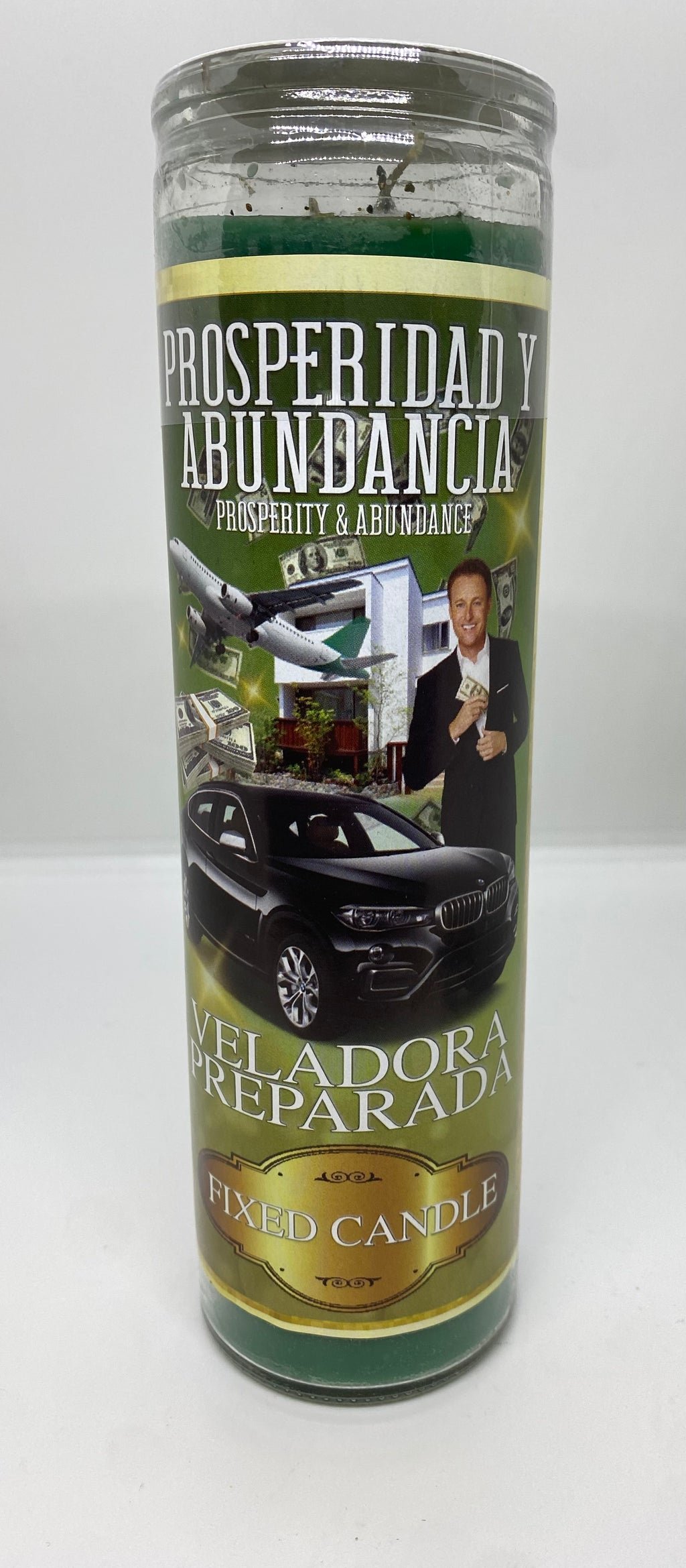 Prosperidad y Abundancia (Prosperity & Abundance) – Prepared Glass Candle – 7 Day