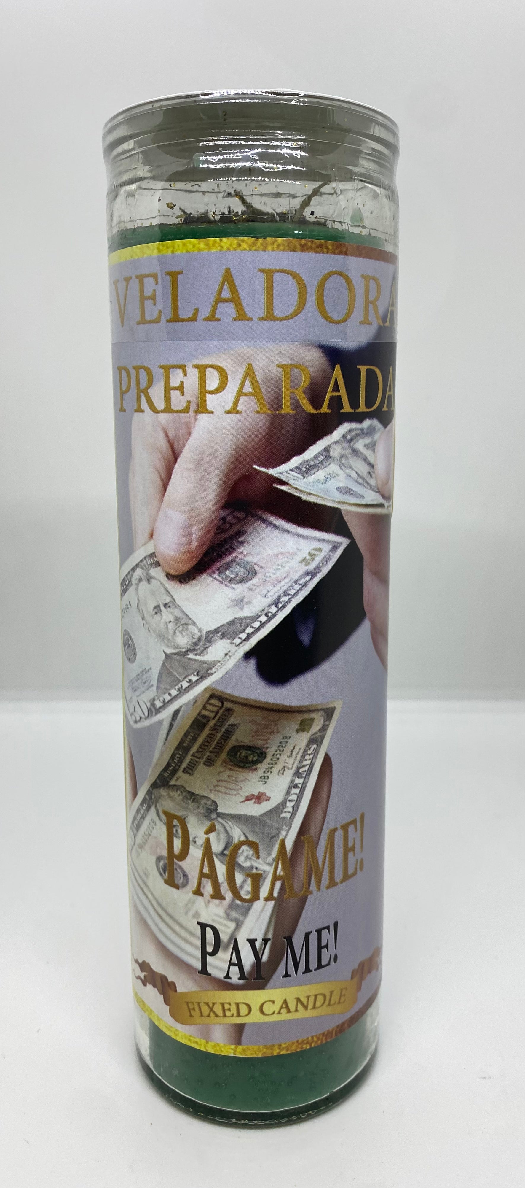 Págame (Pay Me) – Prepared Glass Candle – 7 Day
