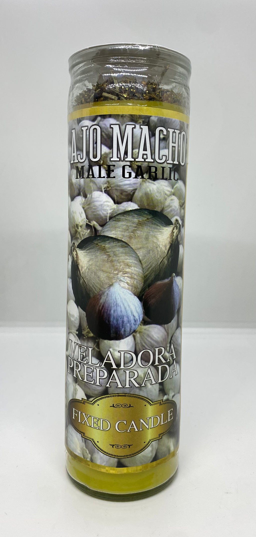 Ajo Macho (Male Garlic) – Prepared Glass Candle – 7 Day