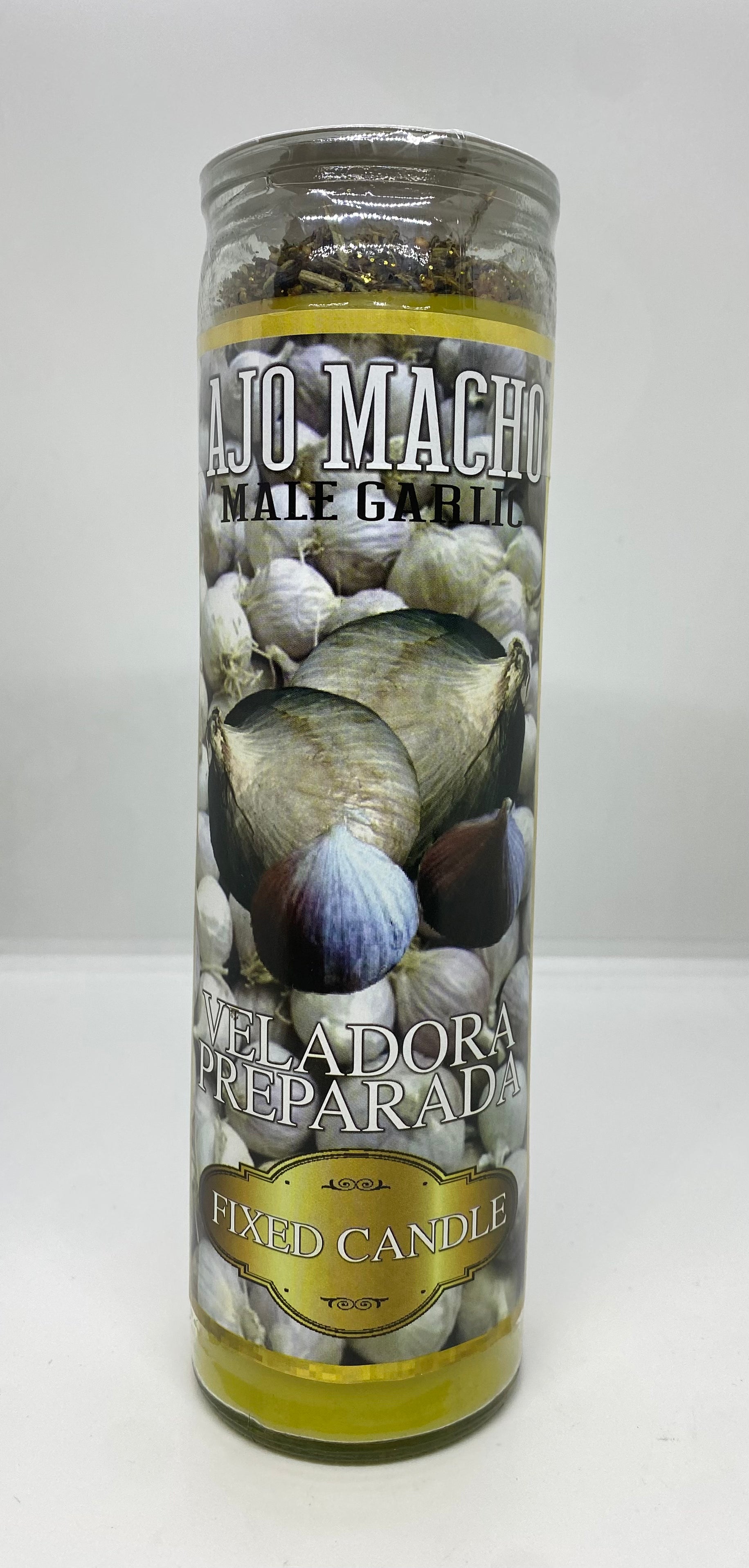 Ajo Macho (Male Garlic) – Prepared Glass Candle – 7 Day