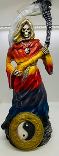 Santa Muerte Multi-Color 19 Inch Statue with Yin & Yang Base – Devotional Figure