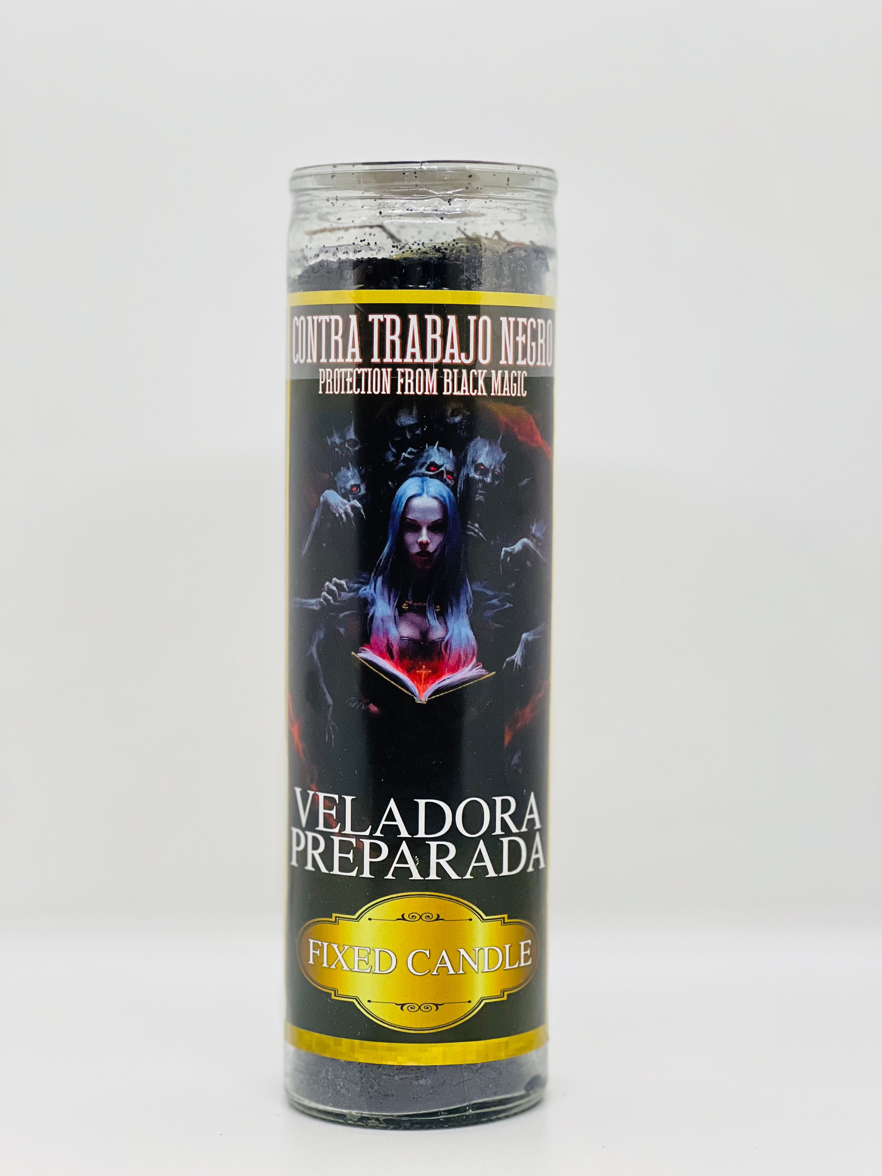 Contra Trabajo Negro (Protection from Black Magic) – Prepared Glass Candle – 7 Day
