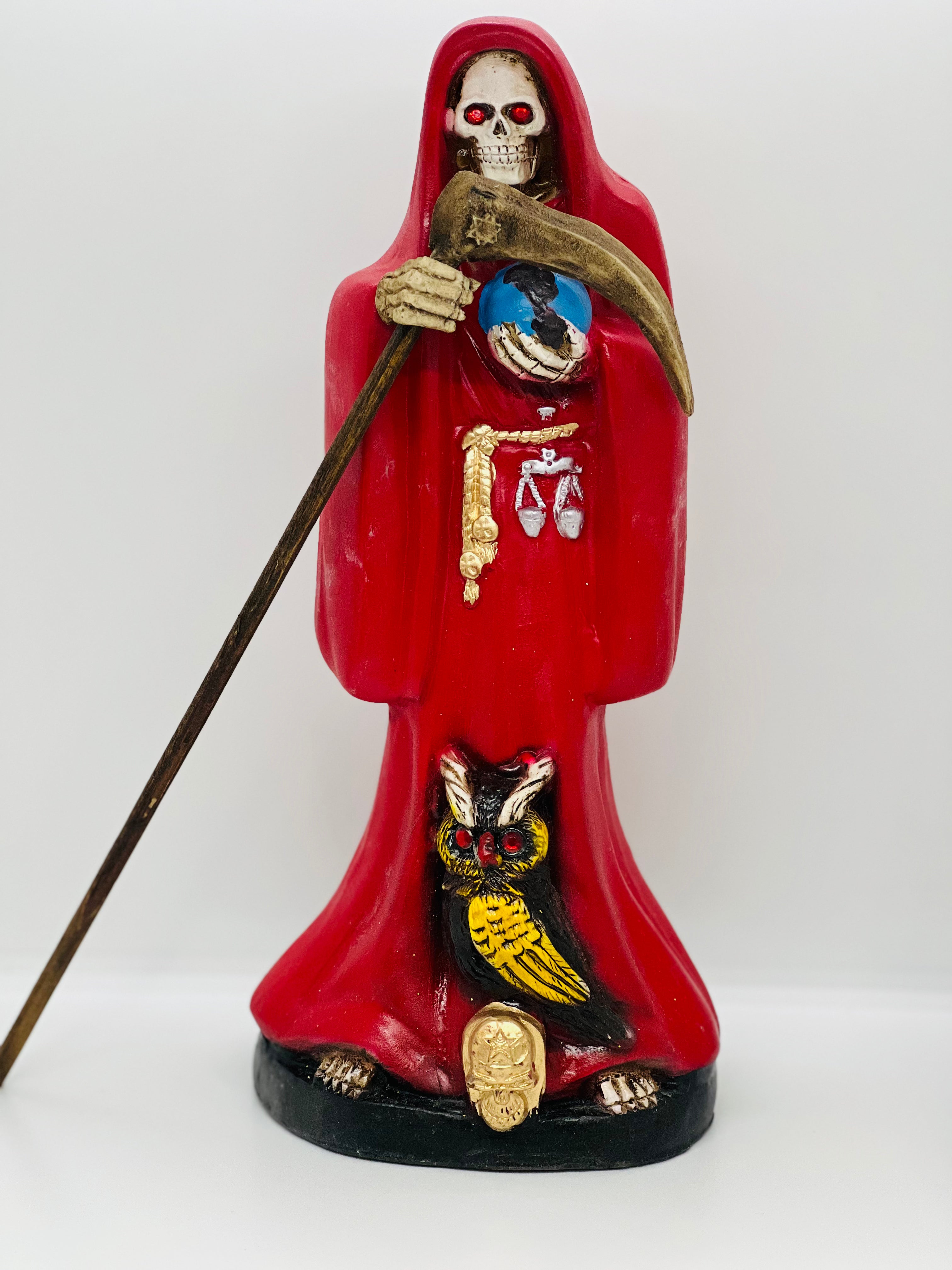 Santa Muerte Red Cloak 12 Inch Statue – Devotional Figure