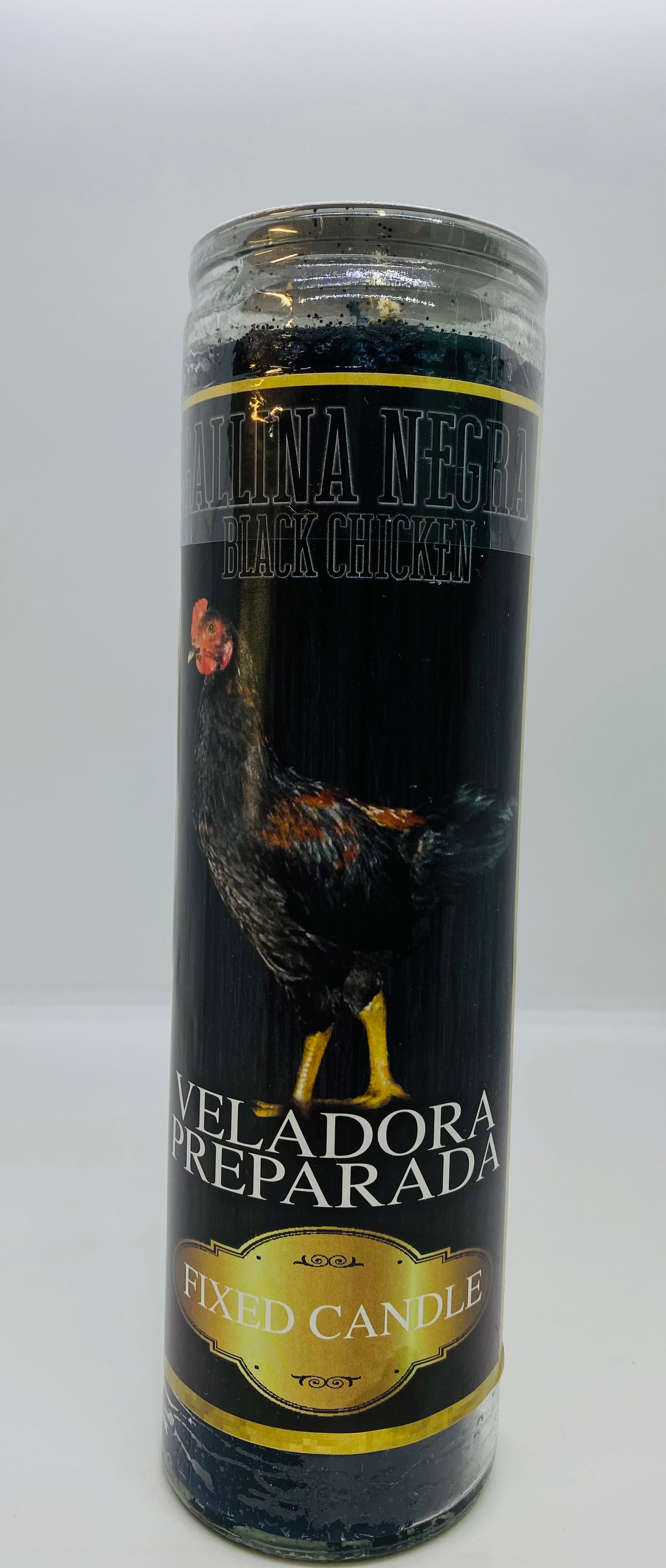 Gallina Negra (Black Chicken) Prepared Glass Candle – 7 Day