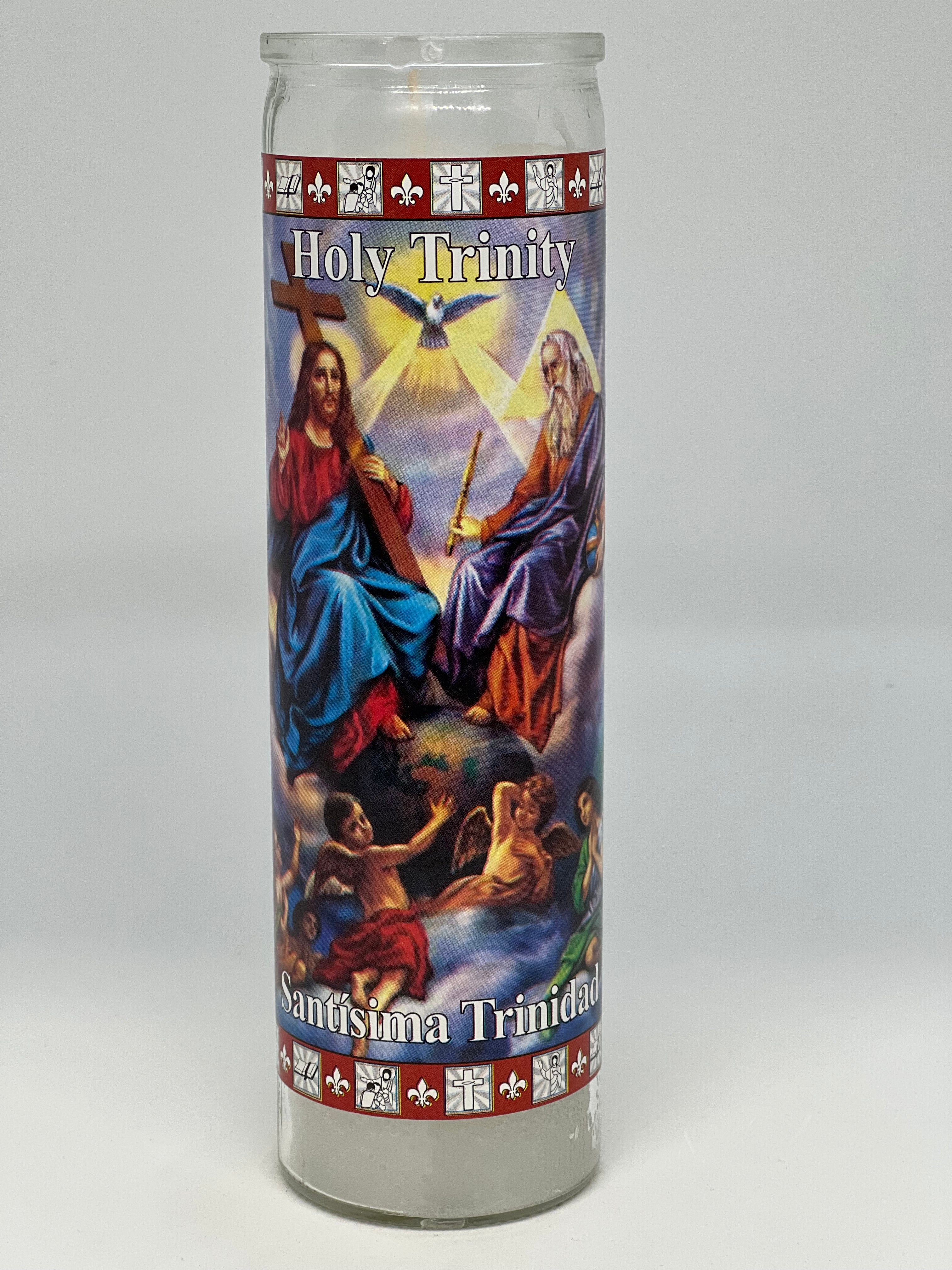 La Santísima Trinidad (Holy Trinity) – Devotional Glass Candle – 7 Day