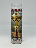Jesús Crucificado (Crucifixion of Jesus Christ) – Devotional Glass Candle – 7 Day