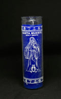 Santa Muerte Azul (Holy Death – Blue) – Devotional Glass Candle – 7 Day