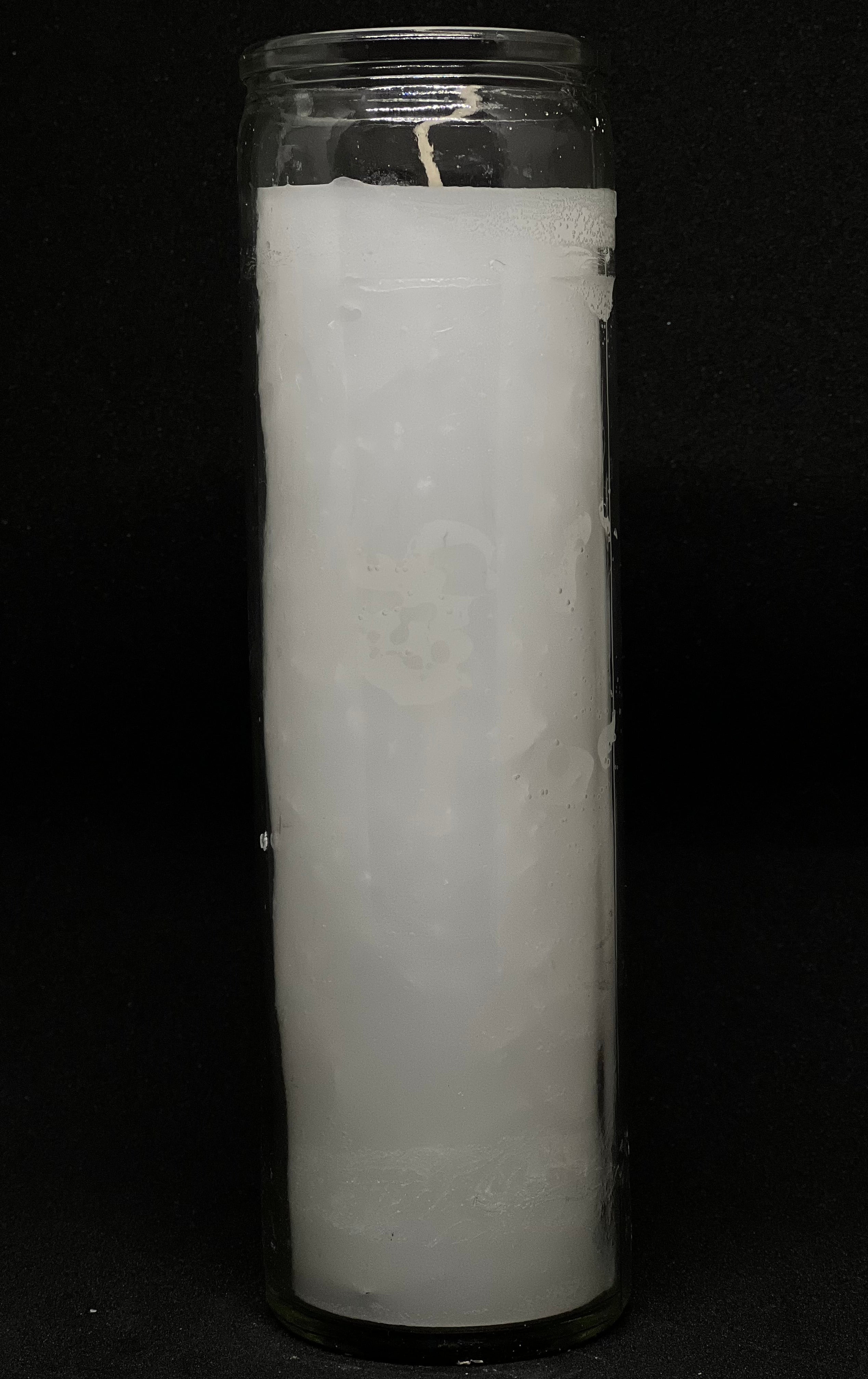 White – Devotional Glass Candle - 7 Day