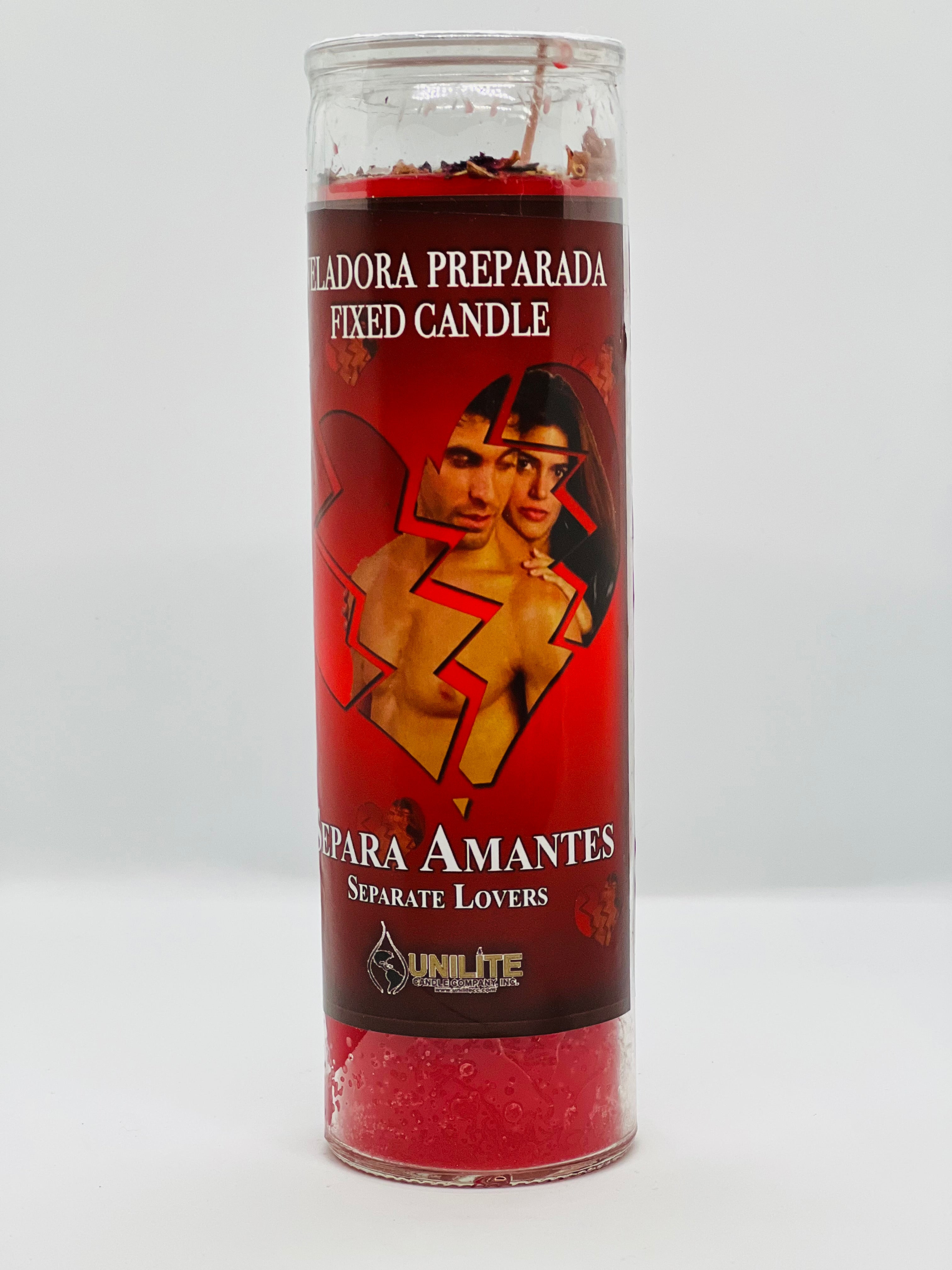 Separa Amantes (Separate Lovers) – Prepared Glass Candle – 7 Day