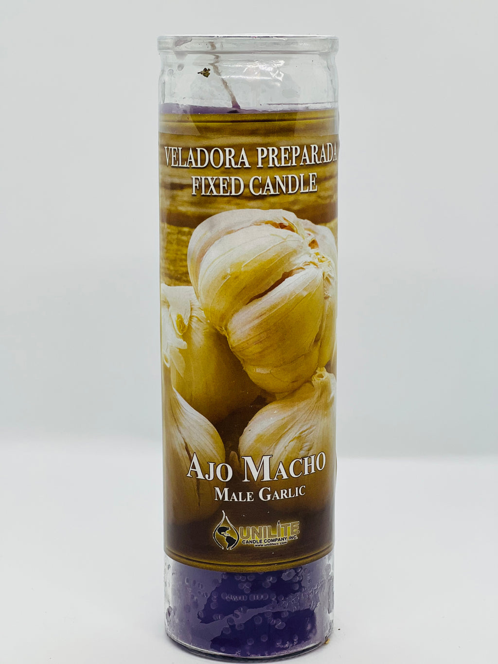 Ajo Macho (Male Garlic) – Prepared Glass Candle – 7 Day