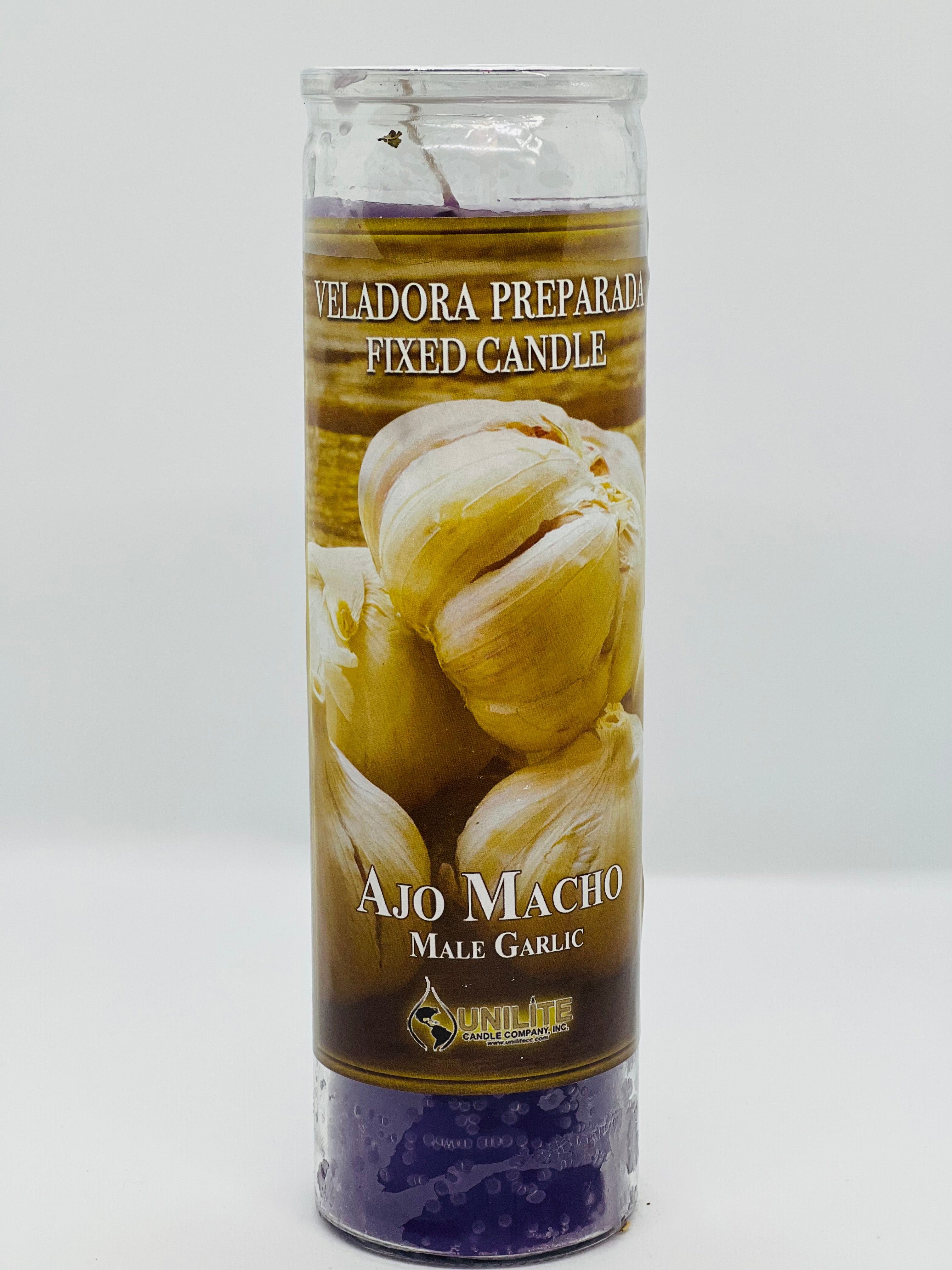 Ajo Macho (Male Garlic) – Prepared Glass Candle – 7 Day