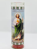 San Judas Tadeo (Saint Jude) – Devotional Glass Red Candle – 7 Day