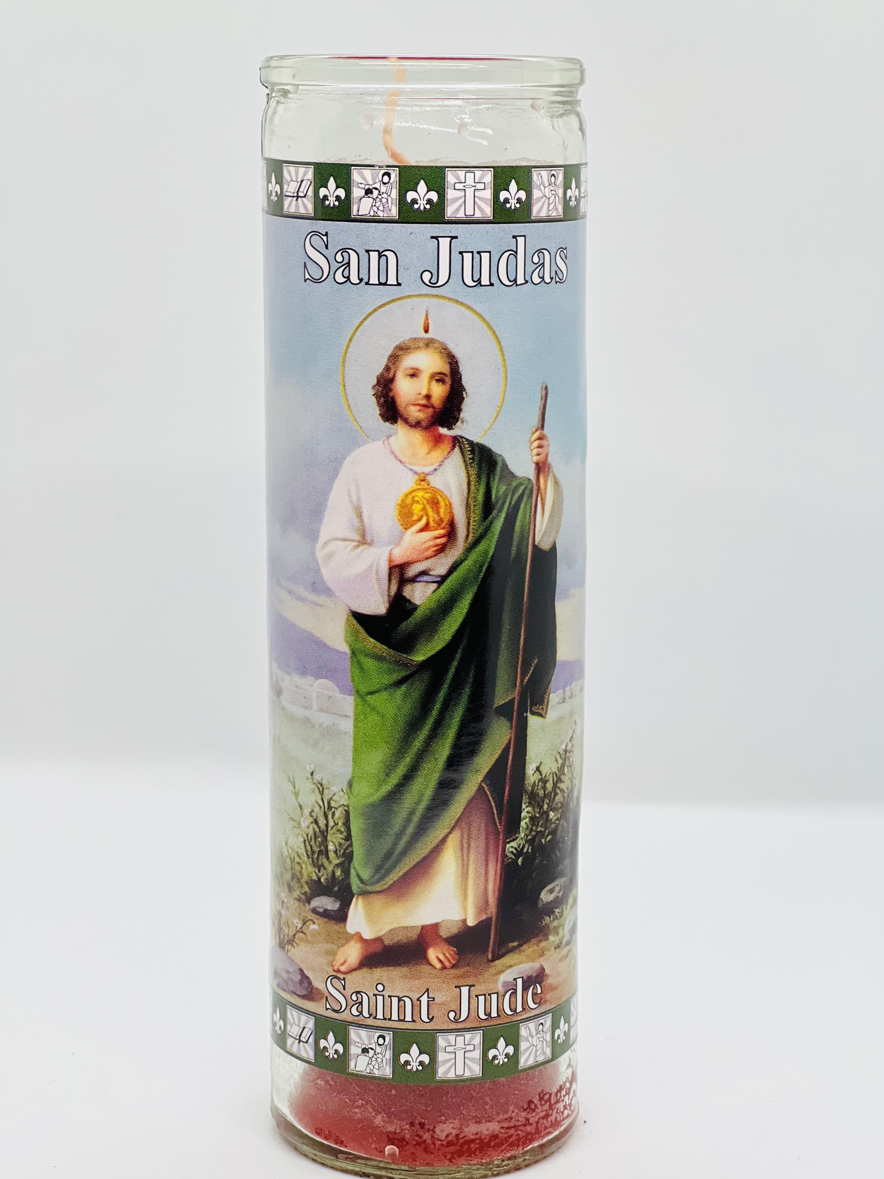 San Judas Tadeo (Saint Jude) – Devotional Glass Red Candle – 7 Day