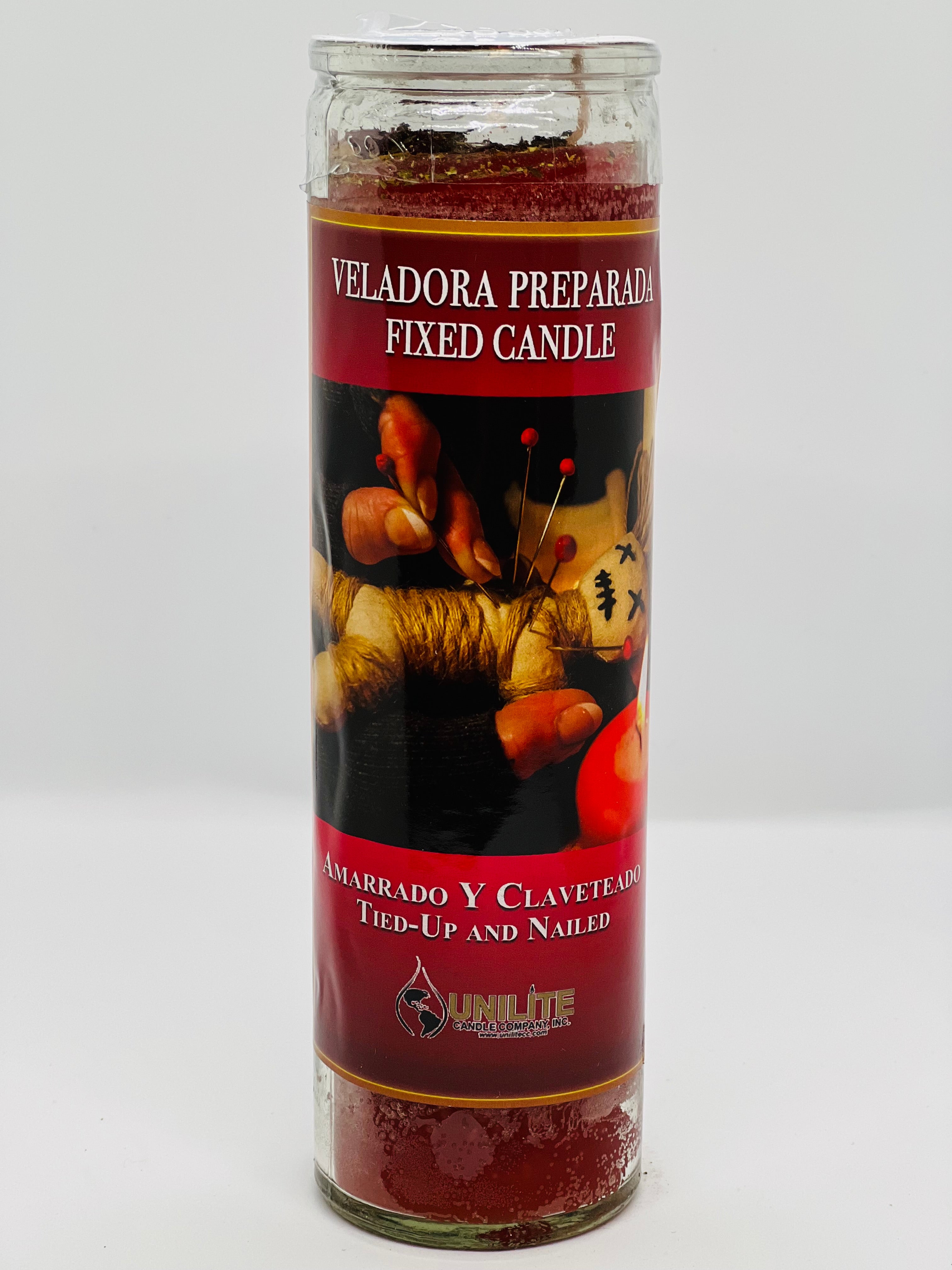 Amarrado y Claveteado (Tied-Up and Nailed) – Prepared Glass Candle – 7 Day