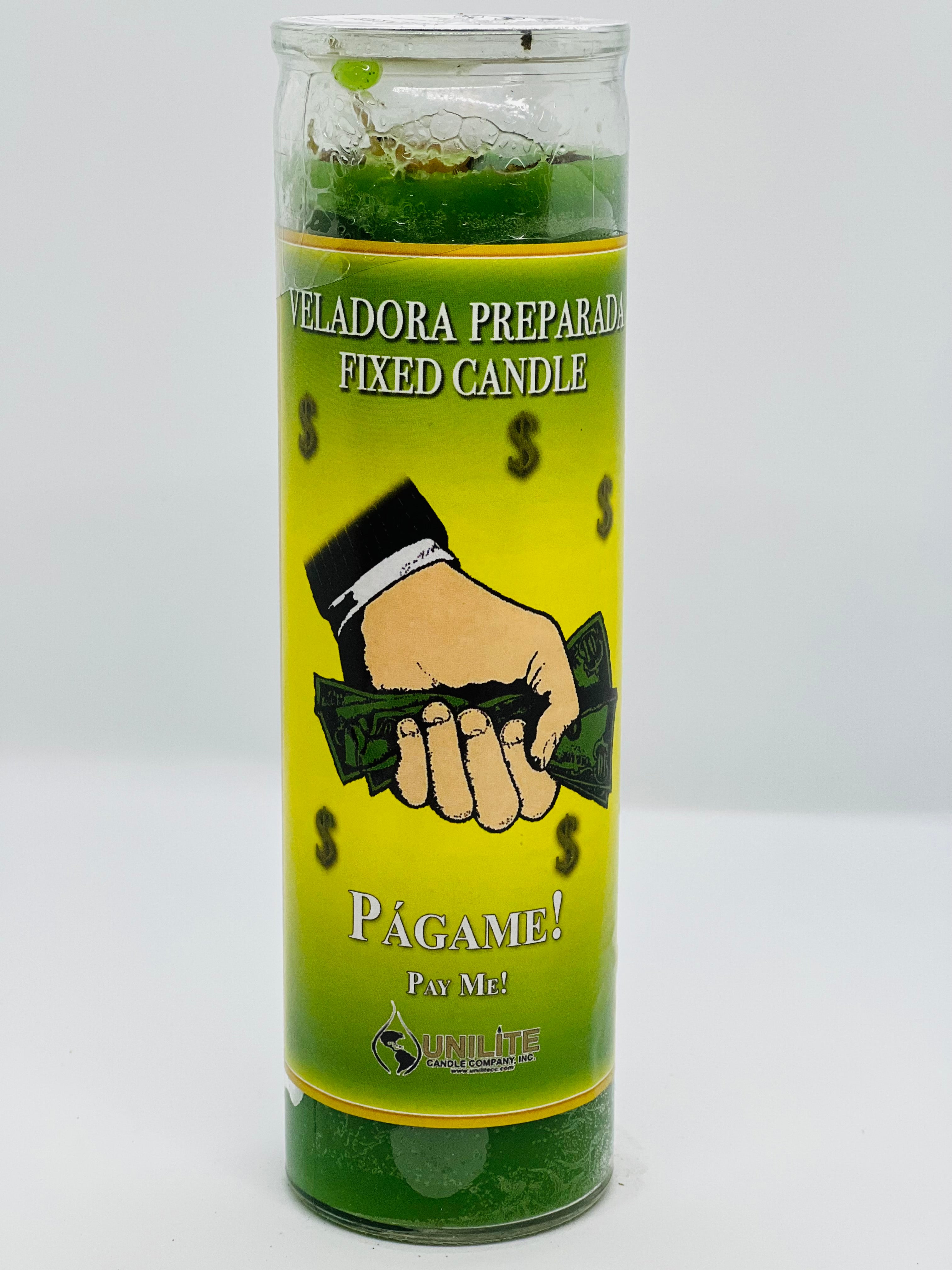 Págame (Pay Me) – Prepared Glass Candle – 7 Day