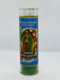 Virgen de Guadalupe (Our Lady of Guadalupe) – Prepared Glass Candle – 7 Day