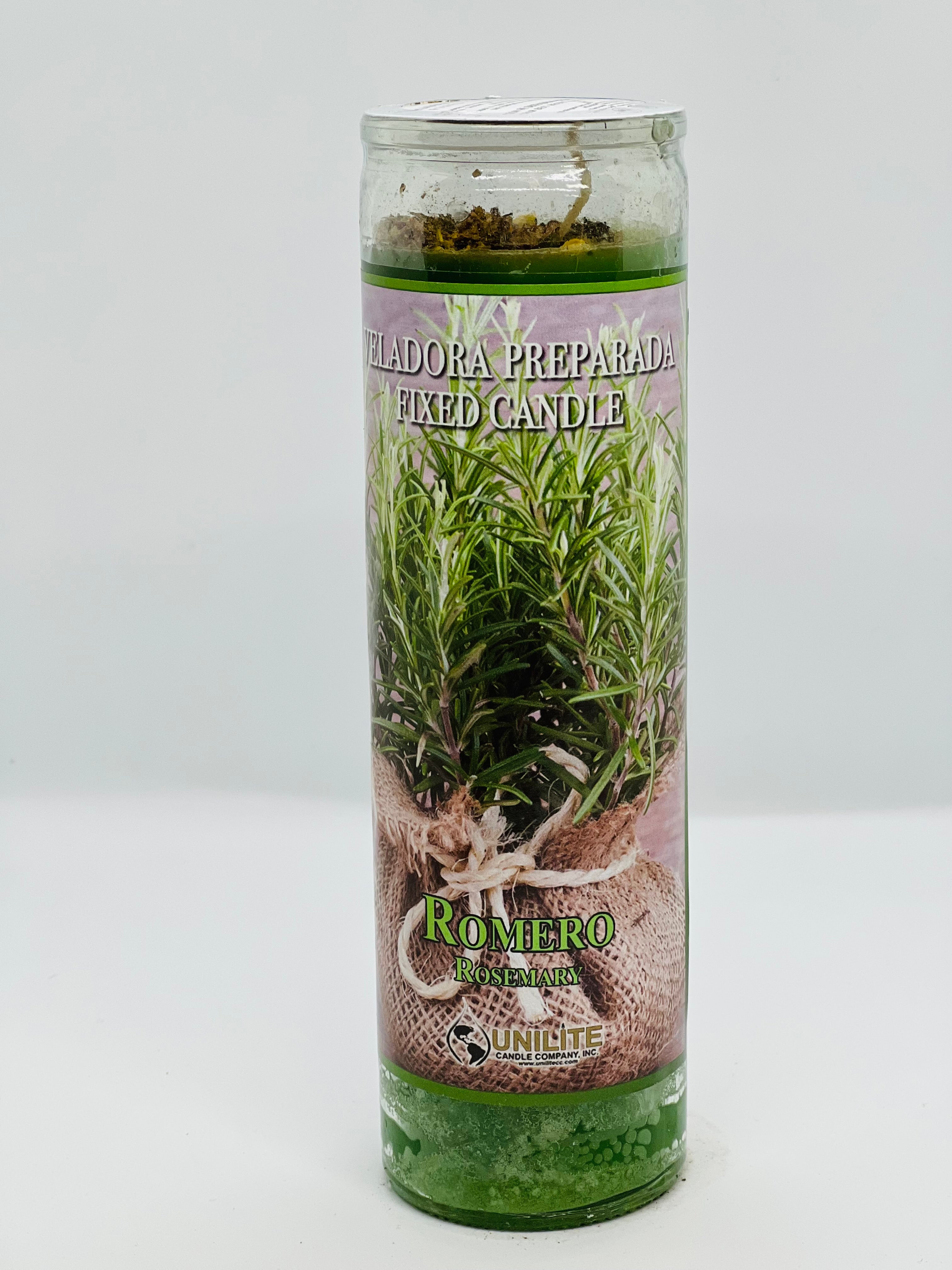 Romero (Rosemary) – Prepared Glass Candle – 7 Day