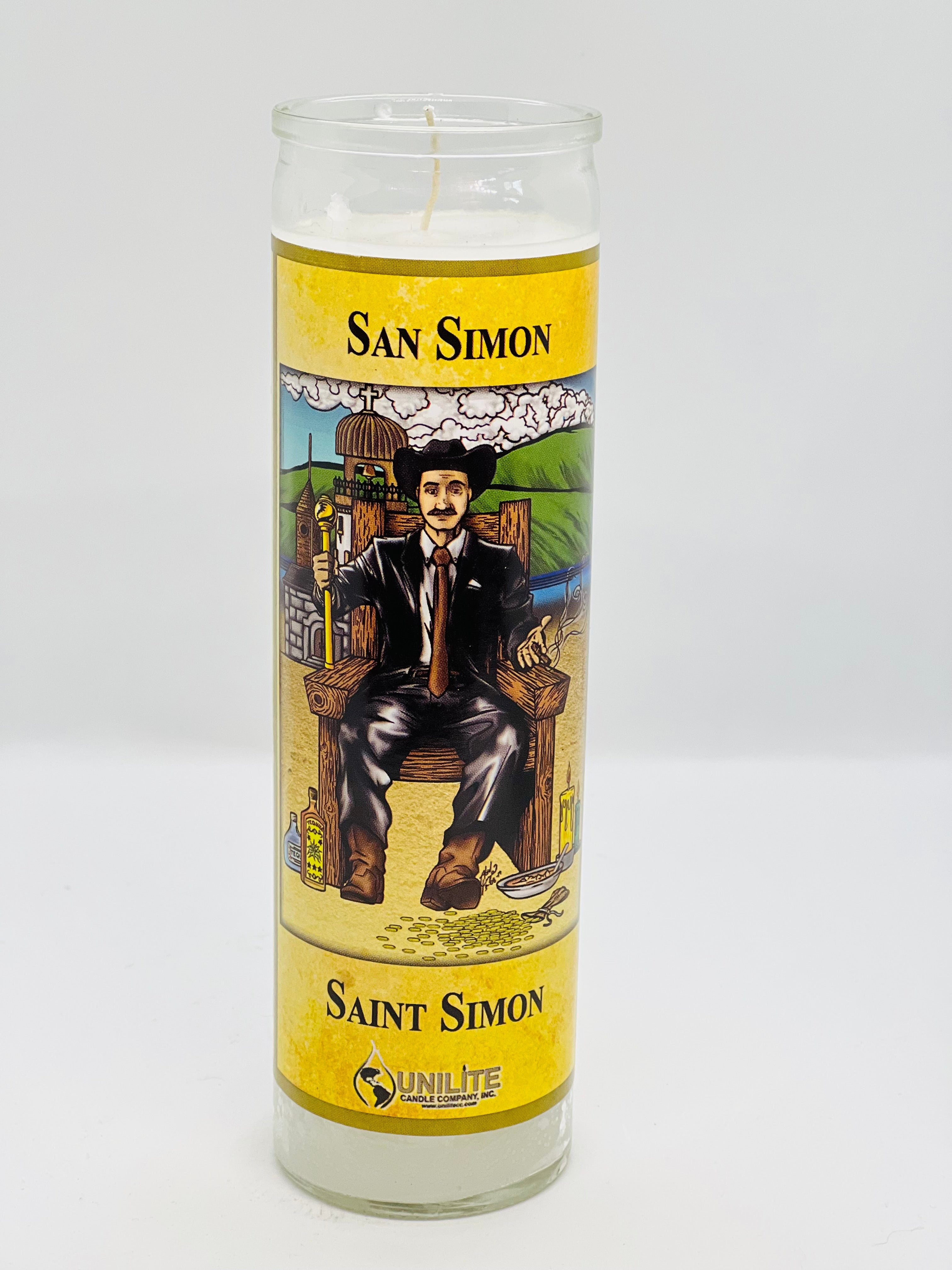 San Simón (Saint Simon) – Devotional Glass Candle – 7 Day