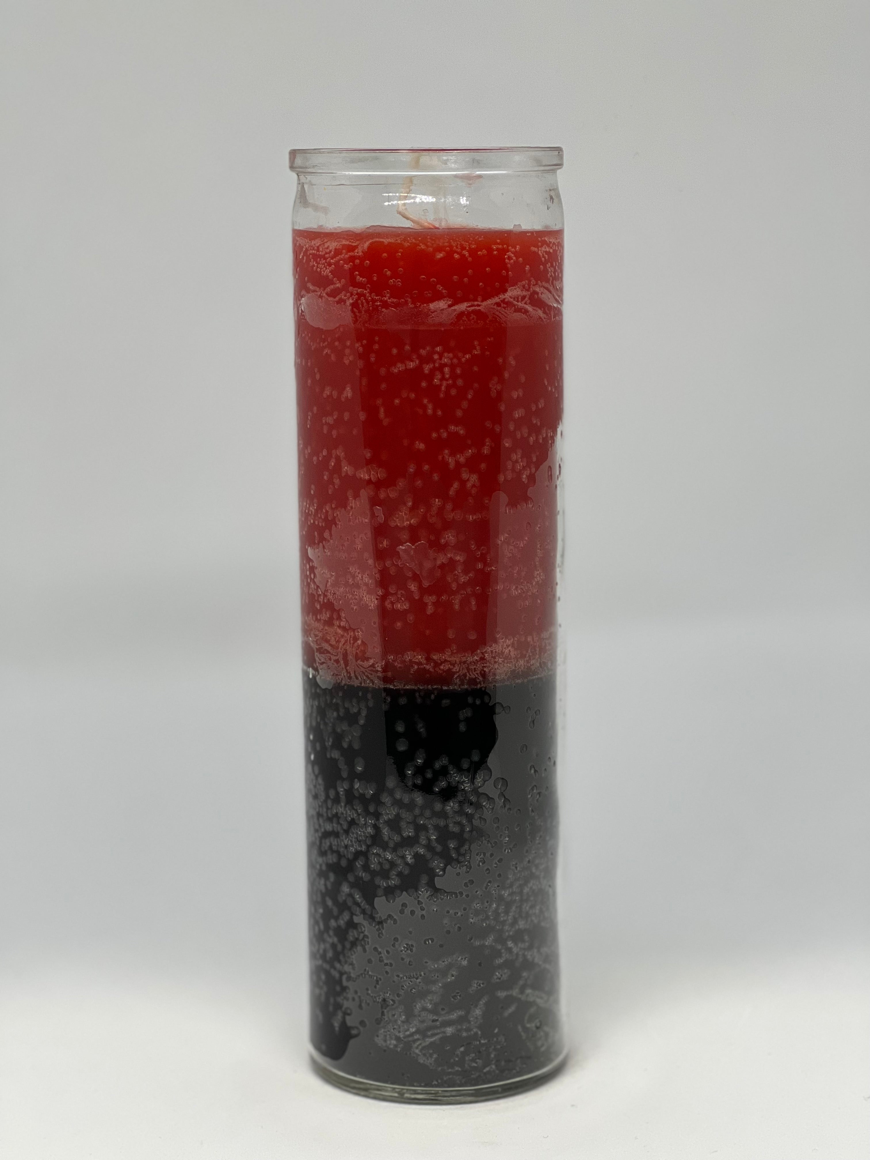 Roja y Negra (Red & Black) – Devotional Glass Candle – 7 Day