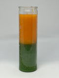 Orange and Green – Devotional Glass Candle - 7 Day