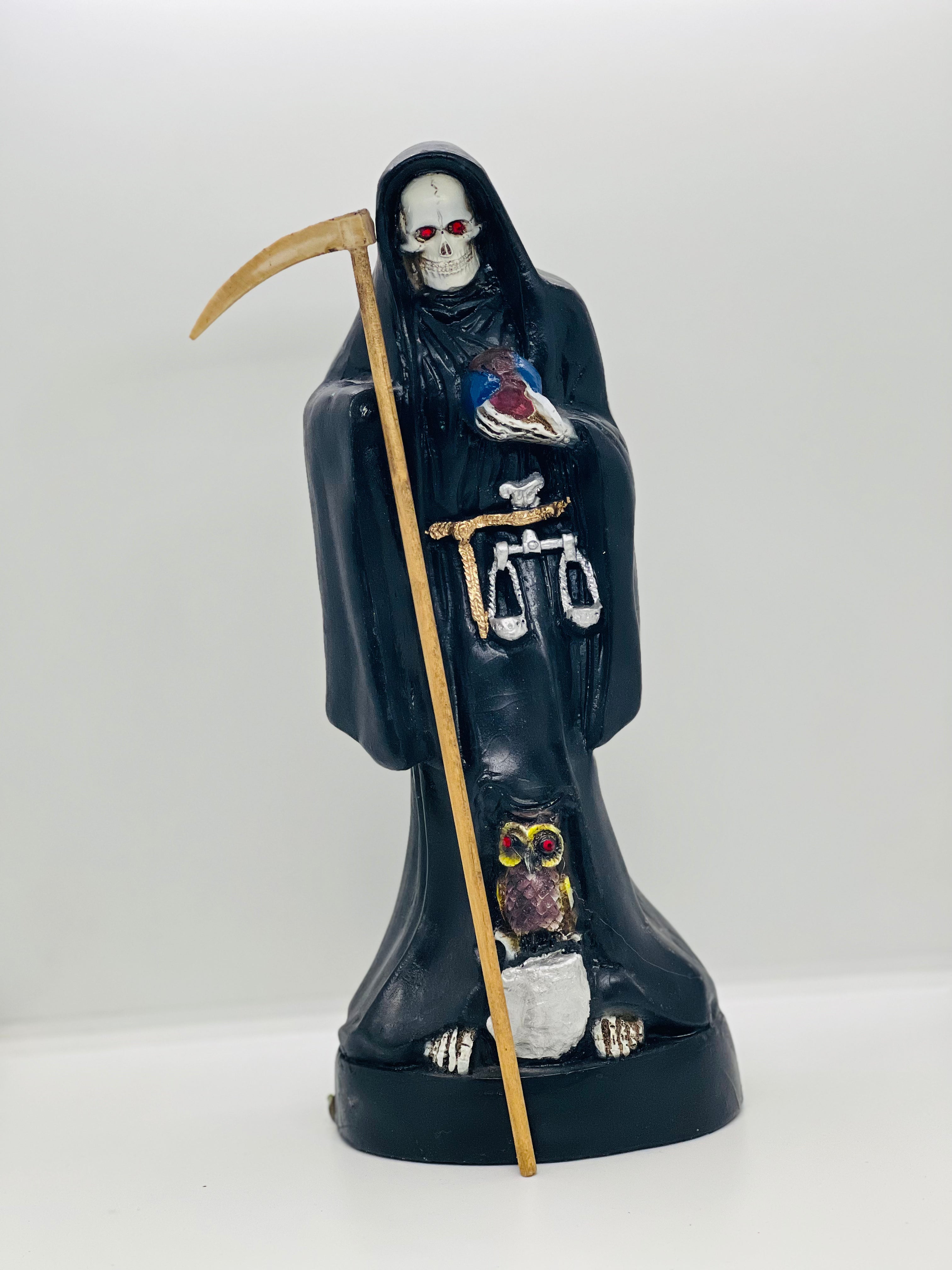 Santa Muerte Black 12 Inch Statue – Devotional Figure
