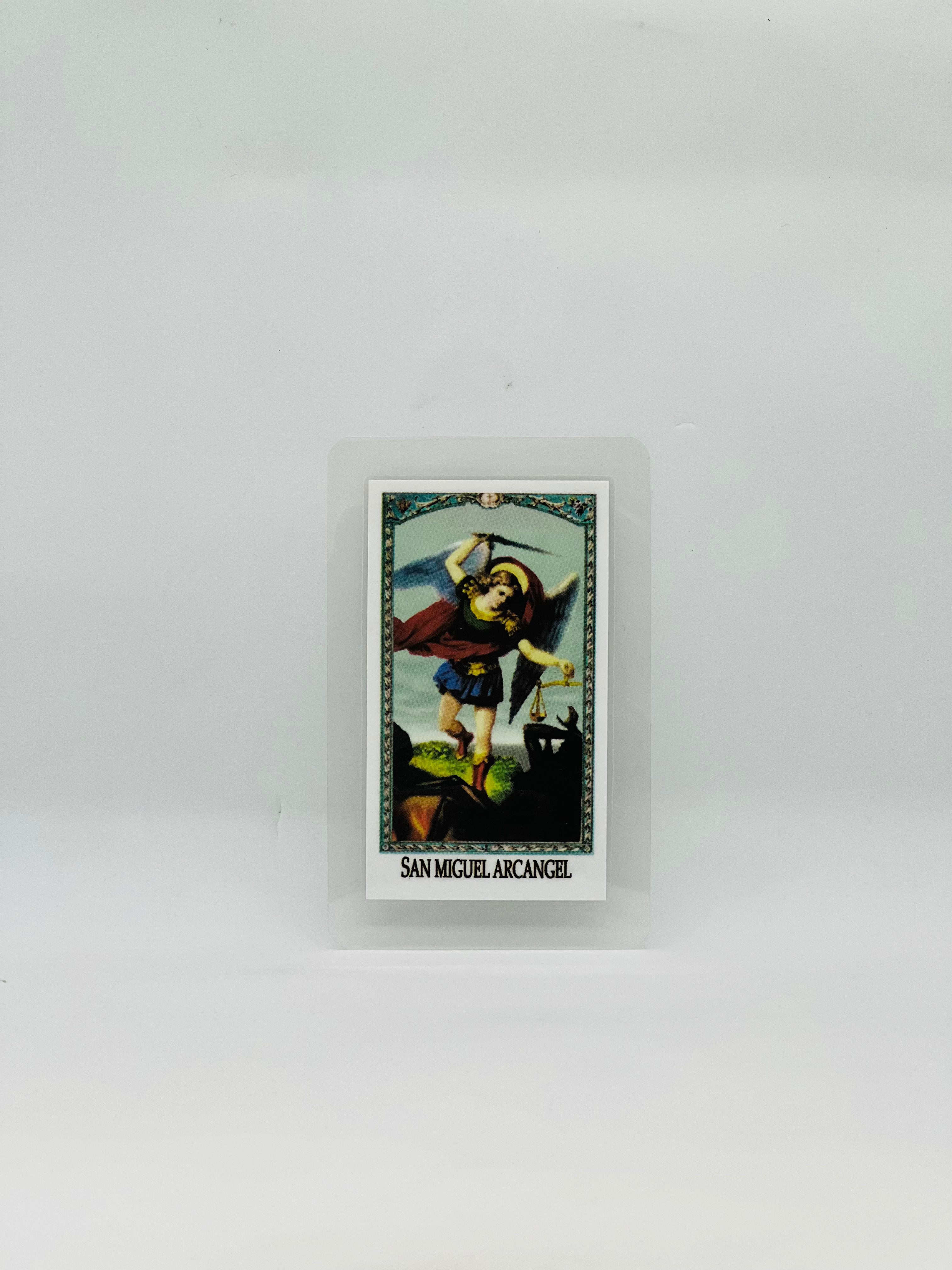 San Miguel Arcángel Prayer Card – Archangel Michael Devotional Card – Religious Pocket Prayer Card