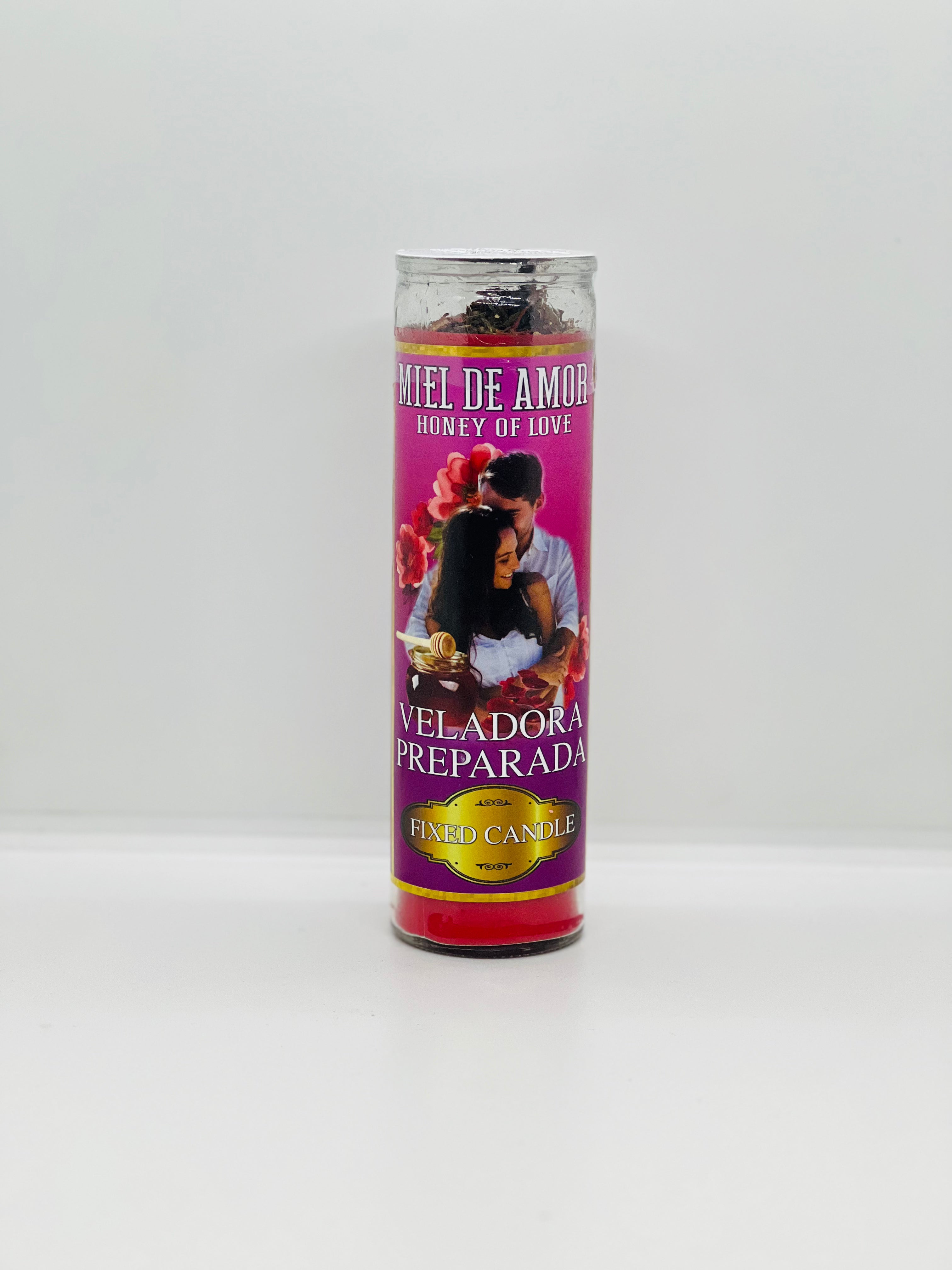 Miel de Amor (Honey of Love) – Prepared Glass Candle – 7 Day