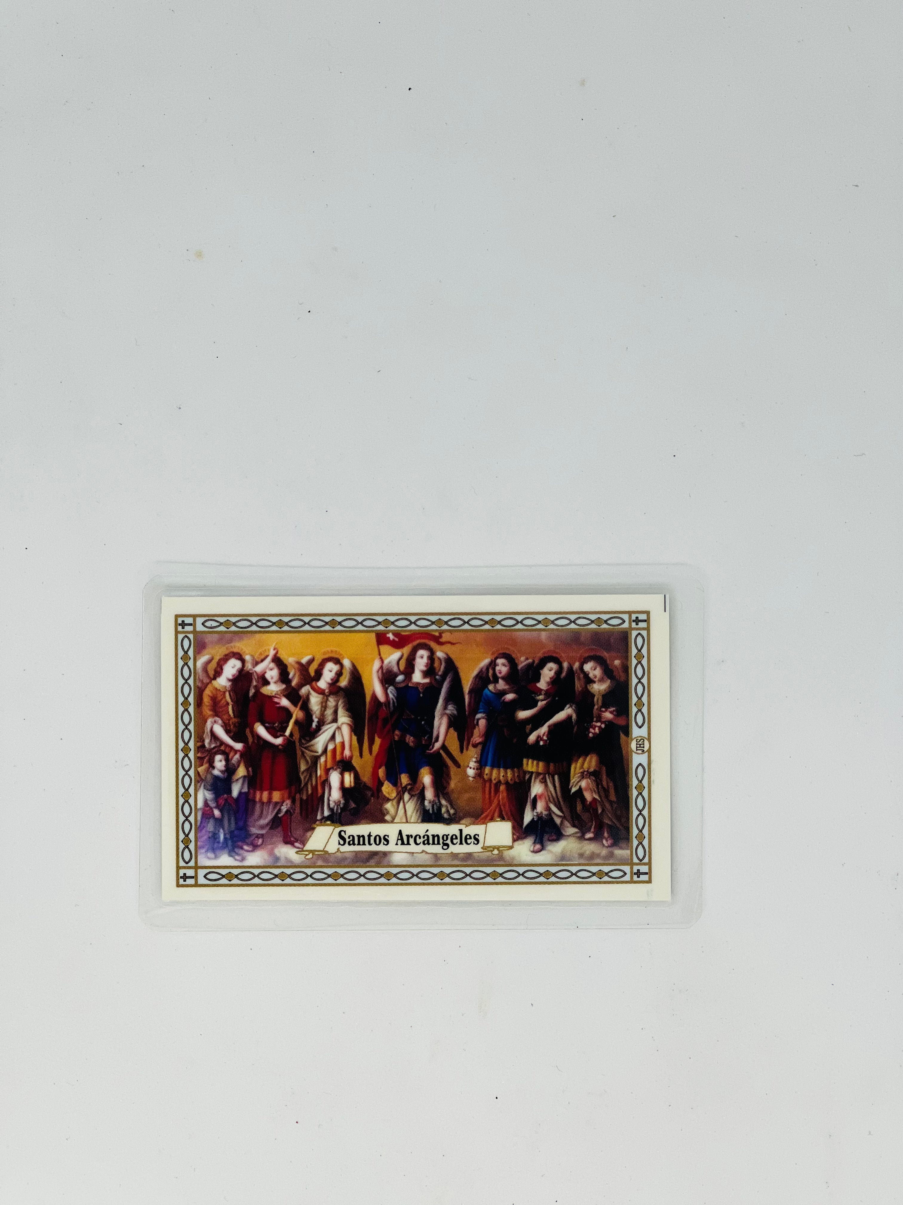 Seven Arcángeles Prayer Card – Archangels Devotional Card – Religious Pocket Prayer Card