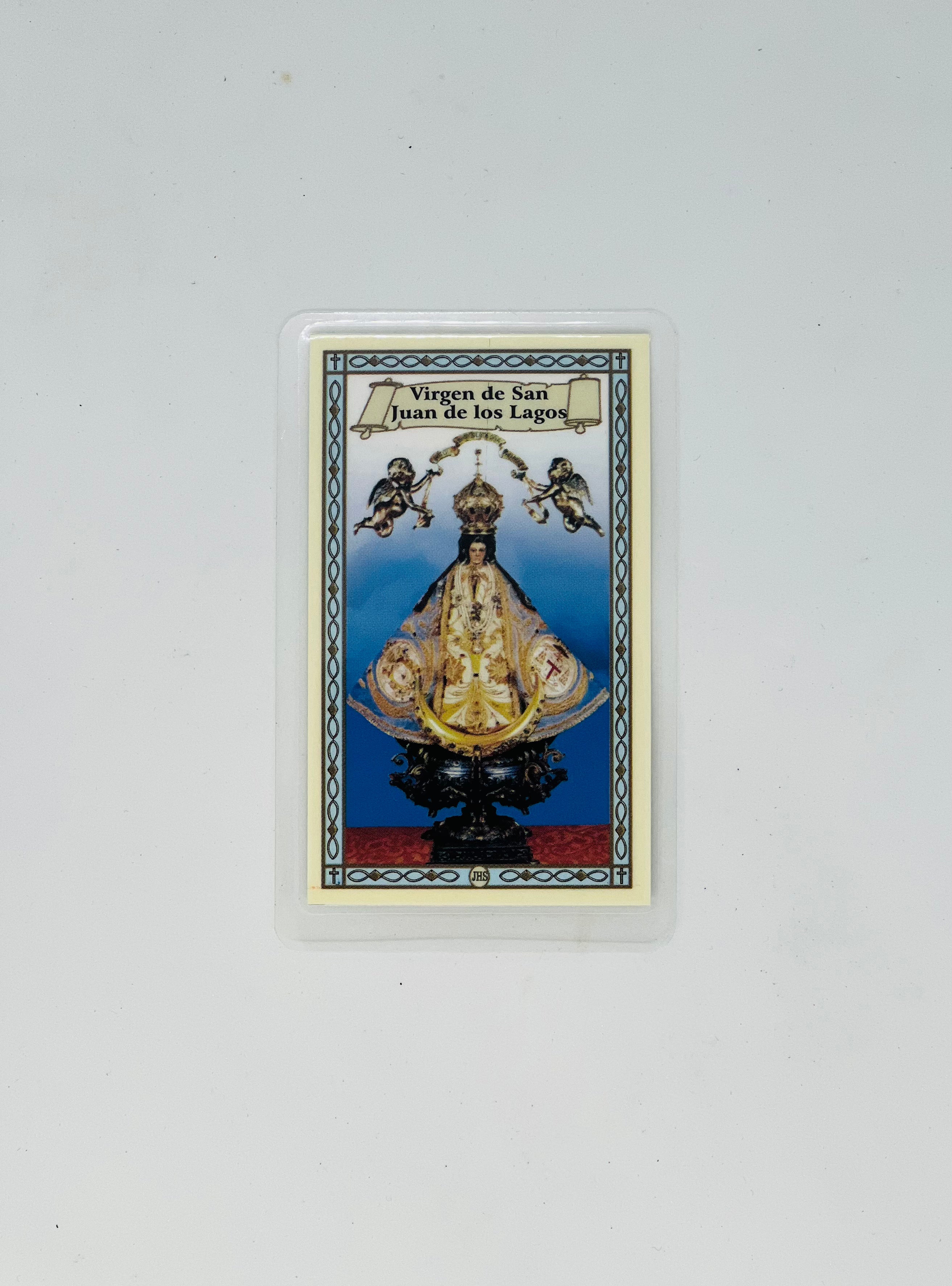 Virgen de San Juan Prayer Card – Devotional Religious Card – Virgin Mary Image – Pocket Prayer Card