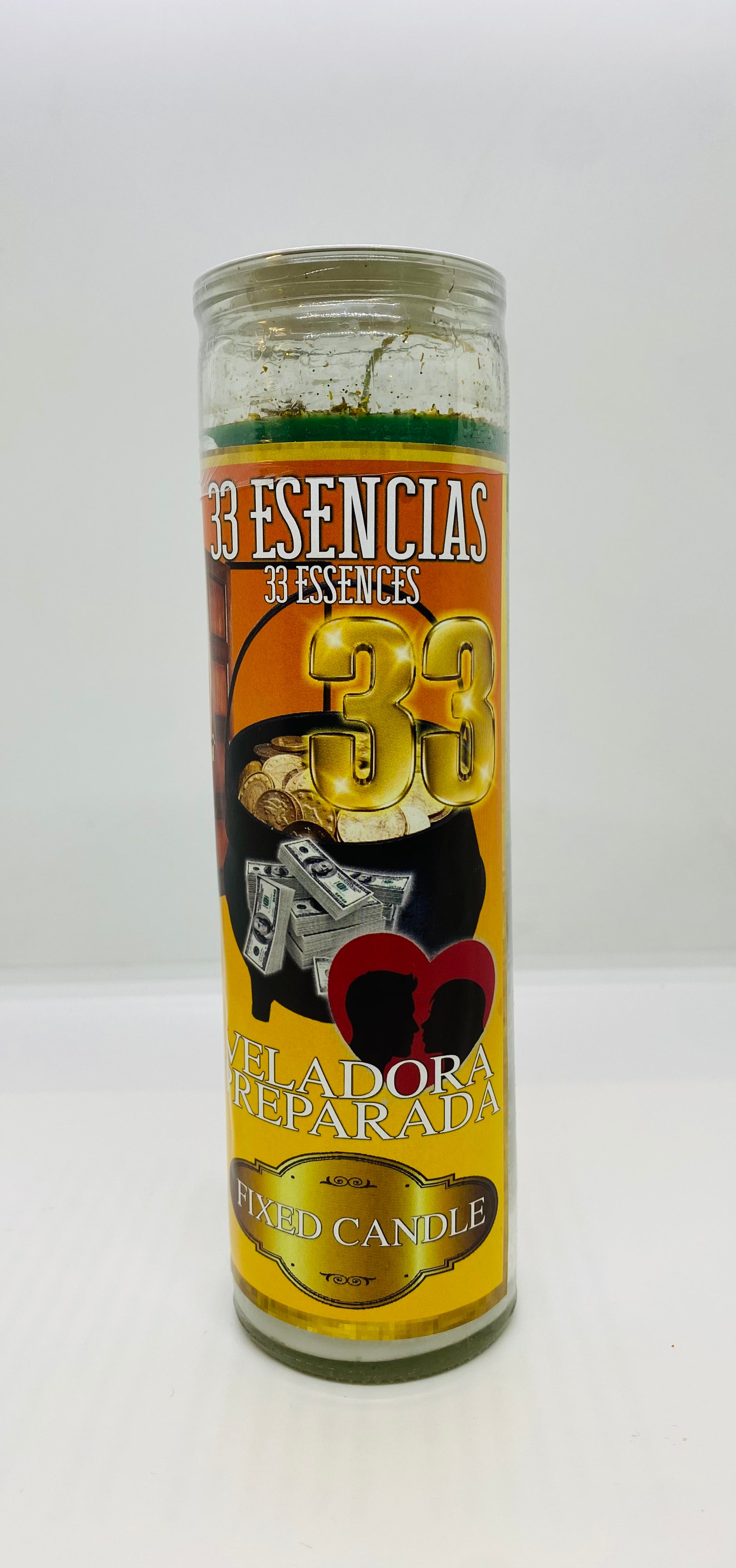 33 Esencias (33 Essences) Prepared Glass Candle – 7 Day