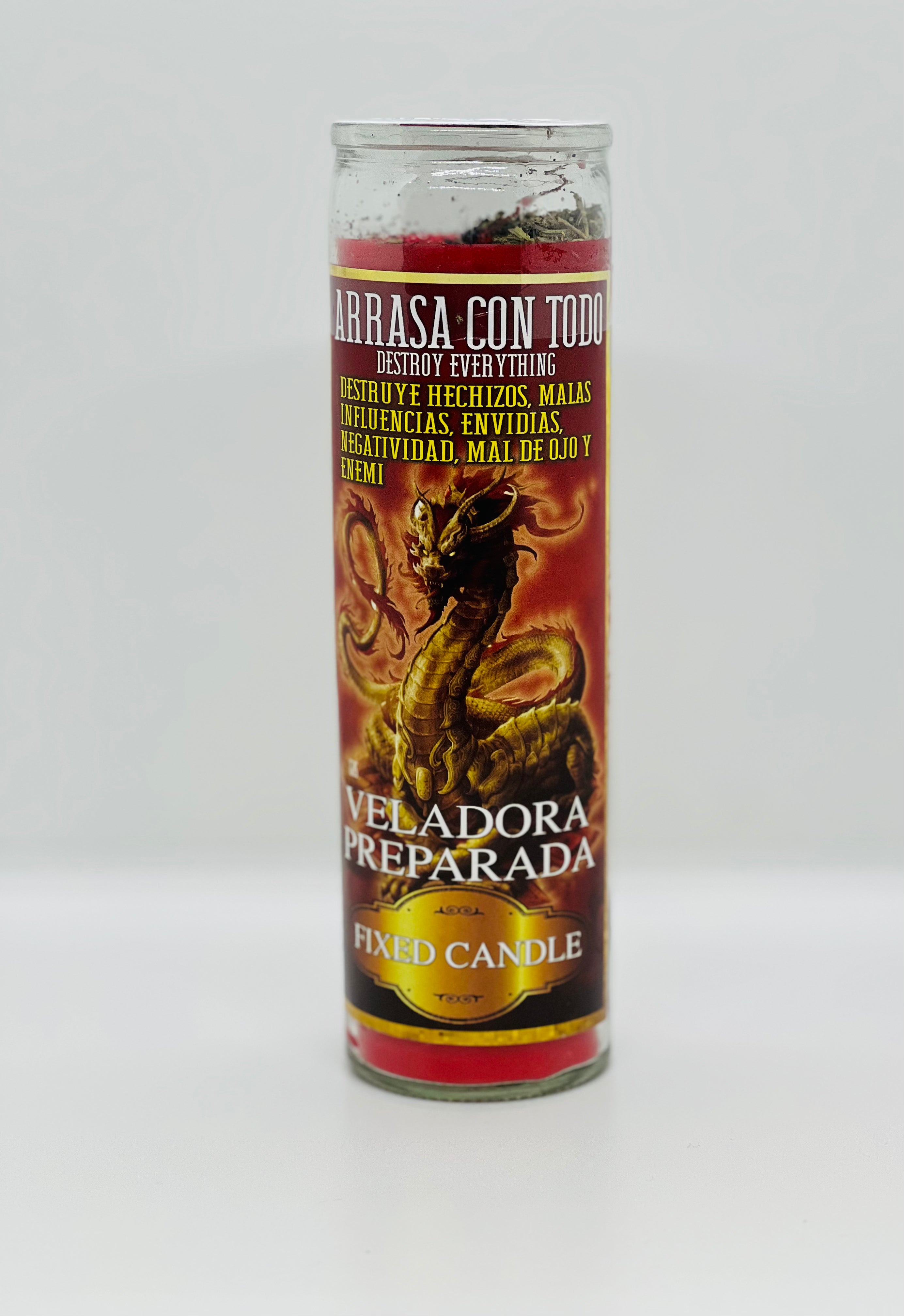 Arrasa Con Todo (Destroy Everything) – Prepared Glass Candle – 7 Day