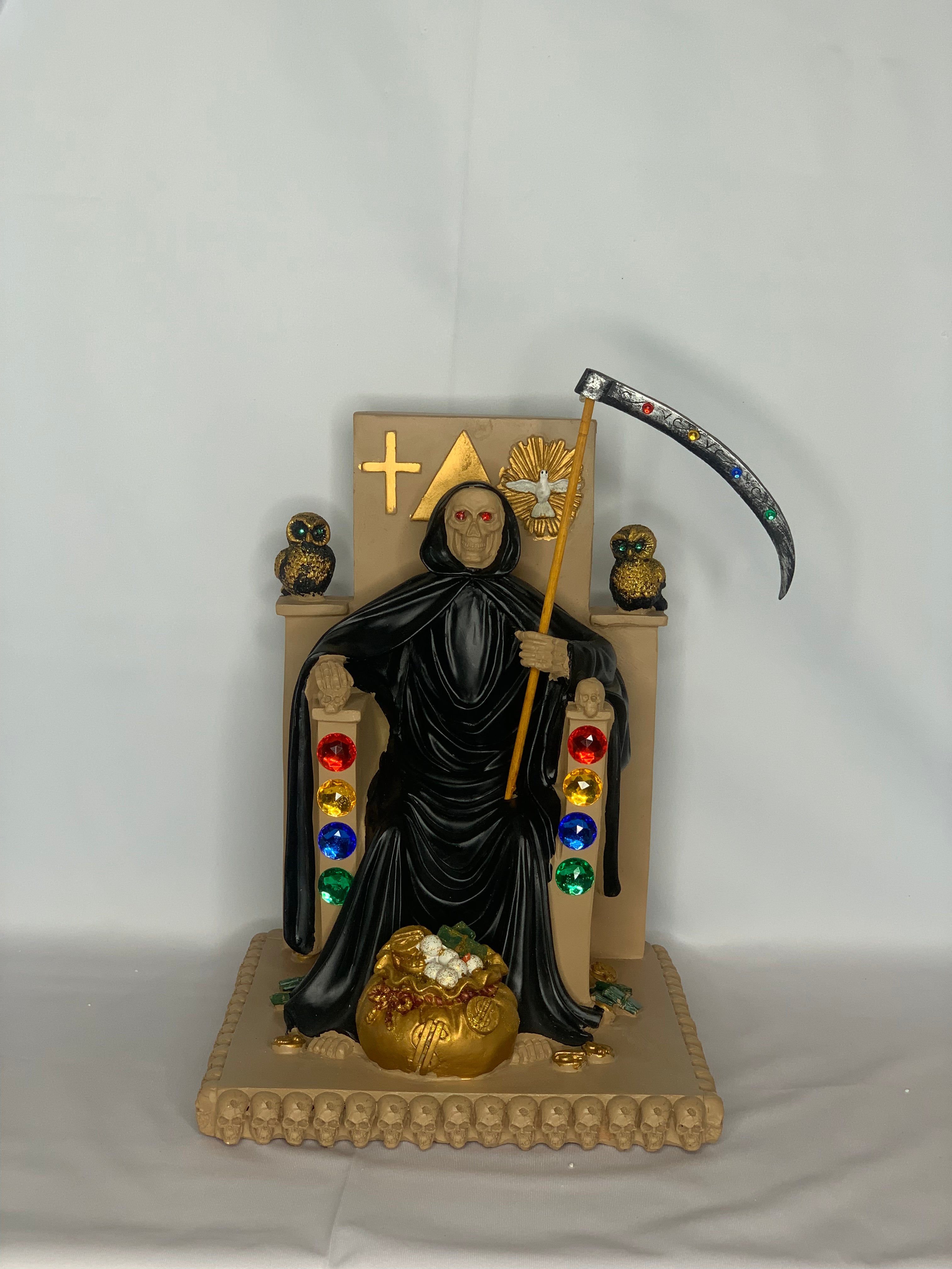 Santa Muerte Black 14 Inch Statue – Holy Death Devotional Figure