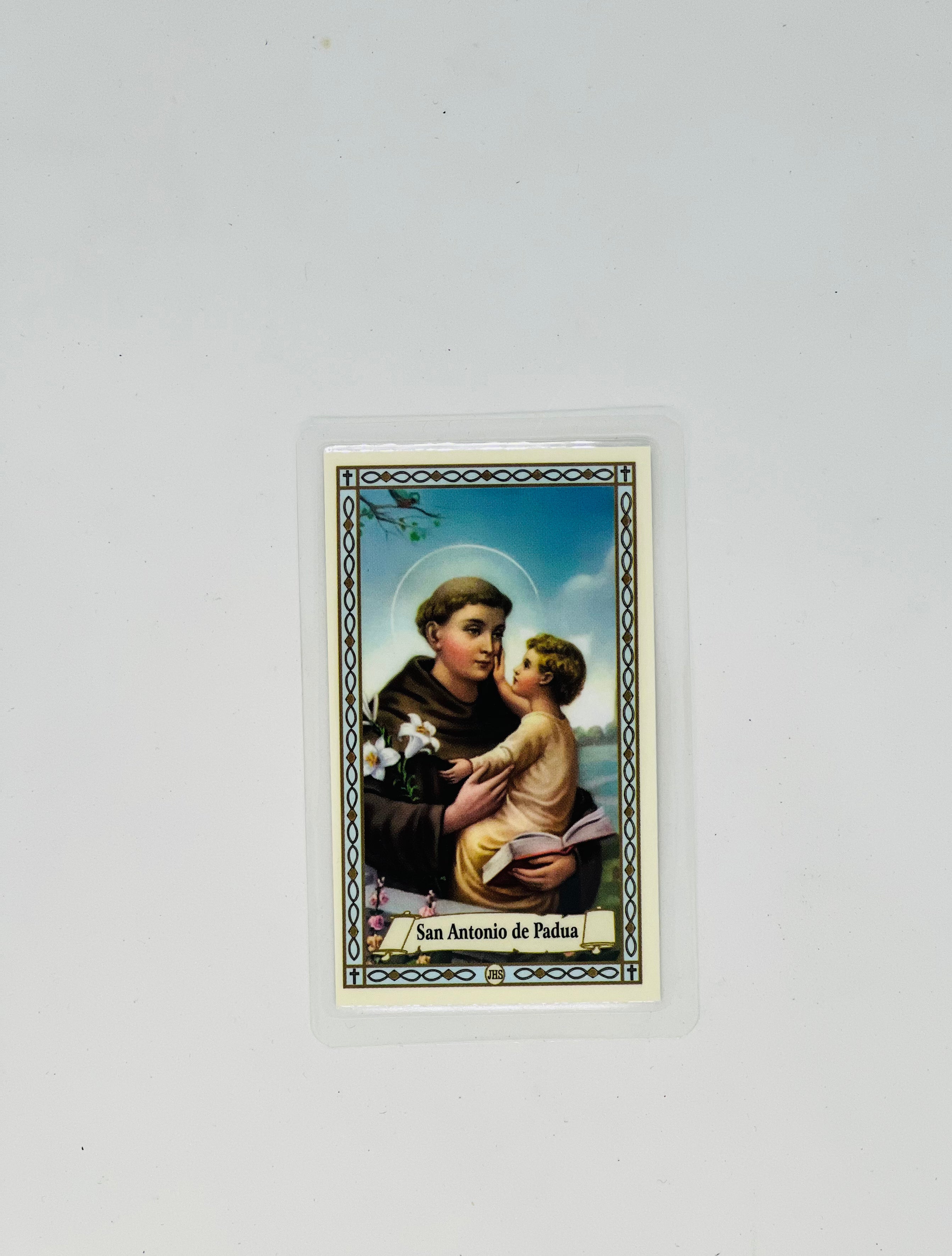 San Antonio de Padua Prayer Card – Saint Anthony Devotional Card – Religious Pocket Prayer Card