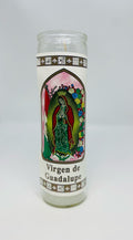 Virgen de Guadalupe & Virgen de San Juan de los Lagos (Our Lady of Guadalupe & Our Lady of San Juan) – Devotional Glass Candle – 7 Day